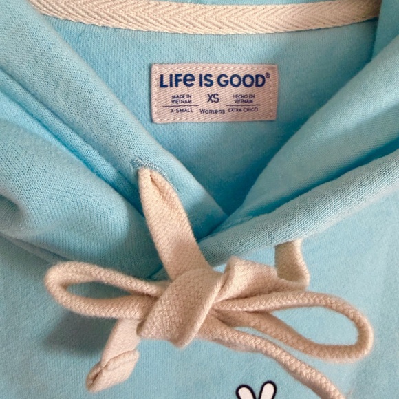 Life is Good x Disney Mickey aqua blue sweatshirt hoodie women's XS - Picture 2 of 5